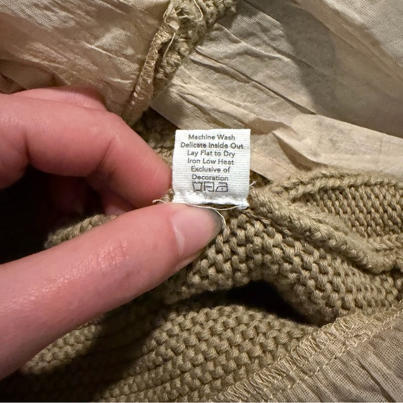 Chan Luu Cable Knit Rebecca Cardigan Sweater With Peplum Hem Cotton Medium - Picture 7 of 8